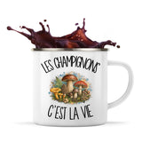 Mug Métal Émaillé Les champignons c'est la vie