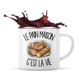 Mug Métal Émaillé Le pain maison c'est la vie