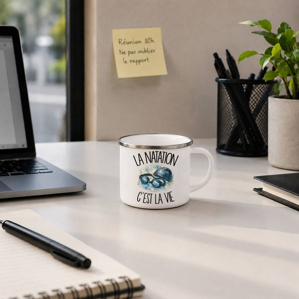 Mug Métal Émaillé La natation c'est la vie