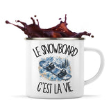 Mug Métal Émaillé Le snowboard c'est la vie
