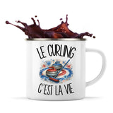 Mug Métal Émaillé Le curling c'est la vie