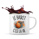 Mug Métal Émaillé Le basket c'est la vie