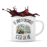 Mug Métal Émaillé Le saut d'obstacles c'est la vie