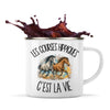 Mug Métal Émaillé Les courses hippiques c'est la vie