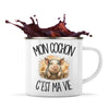 Mug Métal Émaillé Mon cochon c'est ma vie