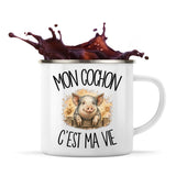 Mug Métal Émaillé Mon cochon c'est ma vie