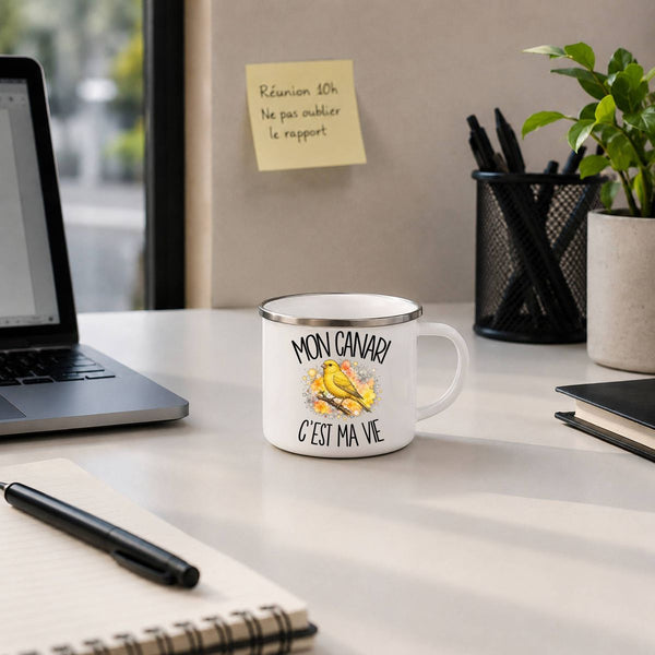 Mug Métal Émaillé Mon canari c'est ma vie