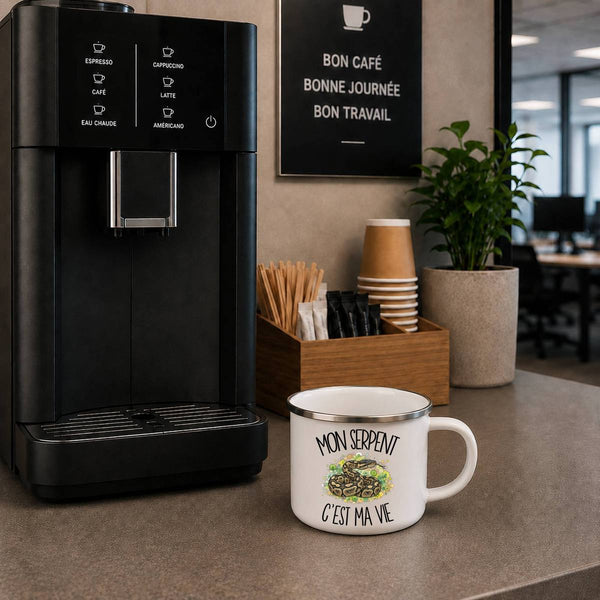 Mug Métal Émaillé Mon serpent c'est ma vie