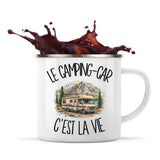 Mug Métal Émaillé Le camping-car c'est la vie