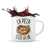 Mug Métal Émaillé La pizza c'est la vie