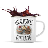 Mug Métal Émaillé Les cupcakes c'est la vie