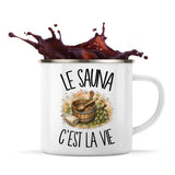 Mug Métal Émaillé Le sauna c'est la vie