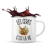 Mug Métal Émaillé Les cerfs c'est la vie