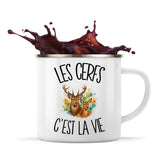 Mug Métal Émaillé Les cerfs c'est la vie