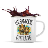 Mug Métal Émaillé Les sangliers c'est la vie