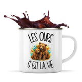 Mug Métal Émaillé Les ours c'est la vie