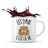 Mug Métal Émaillé Les lynx c'est la vie