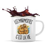 Mug Métal Émaillé Les marmottes c'est la vie