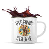 Mug Métal Émaillé Les éléphants c'est la vie