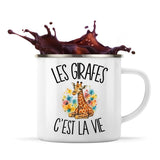 Mug Métal Émaillé Les girafes c'est la vie