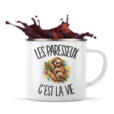 Mug Métal Émaillé Les paresseux c'est la vie