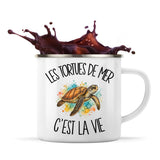Mug Métal Émaillé Les tortues de mer c'est la vie
