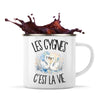 Mug Métal Émaillé Les cygnes c'est la vie