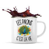 Mug Métal Émaillé Les paons c'est la vie