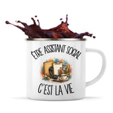 Mug Métal Émaillé Être assistant social c'est la vie