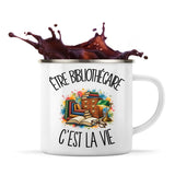 Mug Métal Émaillé Être bibliothécaire c'est la vie