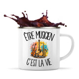 Mug Métal Émaillé Être musicien c'est la vie