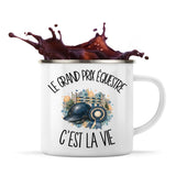 Mug Métal Émaillé Le grand prix équestre c'est la vie