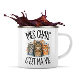 Mug Métal Émaillé Mes chats c'est ma vie