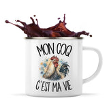 Mug Métal Émaillé Mon coq c'est ma vie