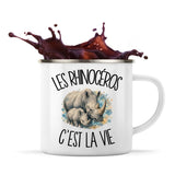 Mug Métal Émaillé Les rhinocéros c'est la vie