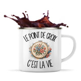 Mug Métal Émaillé Le point de croix c'est la vie