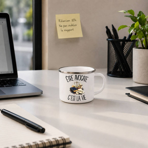 Mug Métal Émaillé Être avocate c'est la vie