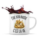 Mug Métal Émaillé Être boulangère c'est la vie