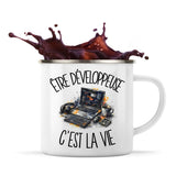 Mug Métal Émaillé Être développeuse c'est la vie