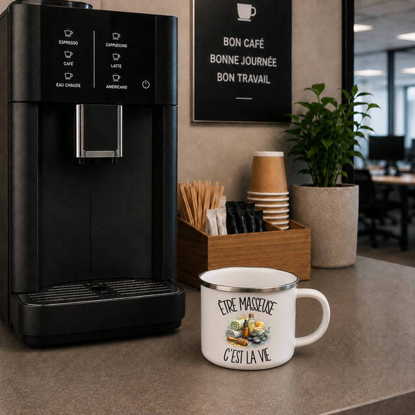 Mug Métal Émaillé Être masseuse c'est la vie