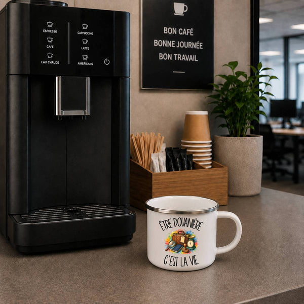 Mug Métal Émaillé Être douanière c'est la vie