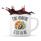 Mug Métal Émaillé Être vendeuse c'est la vie