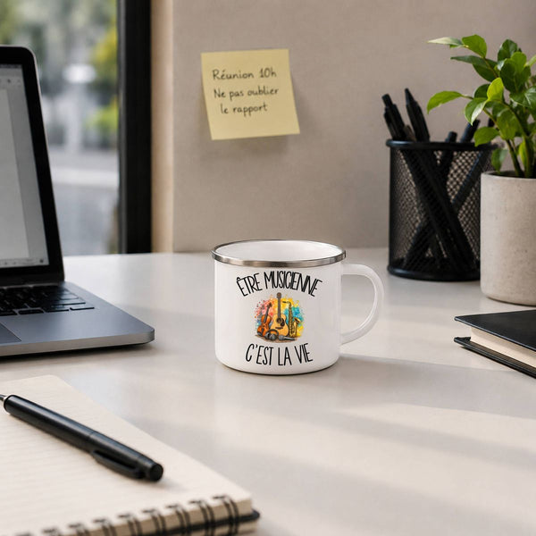 Mug Métal Émaillé Être musicienne c'est la vie