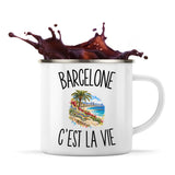 Mug Métal Émaillé Barcelone c’est la vie