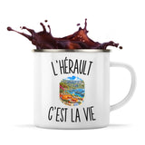 Mug Métal Émaillé L’Hérault c’est la vie