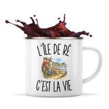 Mug Métal Émaillé L’Île de Ré c’est la vie