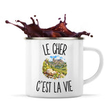Mug Métal Émaillé Le Cher c’est la vie