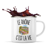 Mug Métal Émaillé Le Rhône c’est la vie