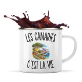 Mug Métal Émaillé Les Canaries c’est la vie