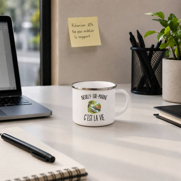 Mug Métal Émaillé Neuilly-sur-Marne c’est la vie
